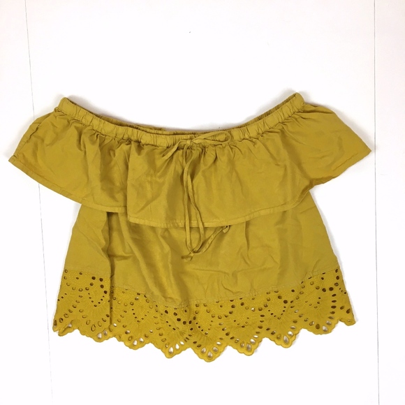 Madewell Off the Shoulder Eyelet Top sz L - Picture 2 of 8